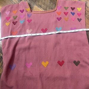 Colorful Heart Embroidered Huipil